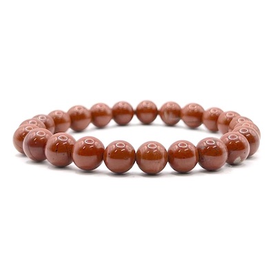 8mm Red Jasper (AB+) Bead Bracelet