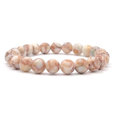8mm Red Web Jasper Beaded Bracelet