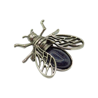 Blue Sandstone Bee Brooch