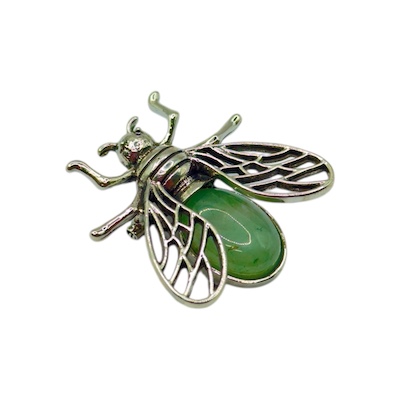 Green Aventurine Bee Brooch