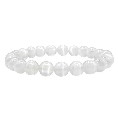 8mm Selenite B Bead Bracelet