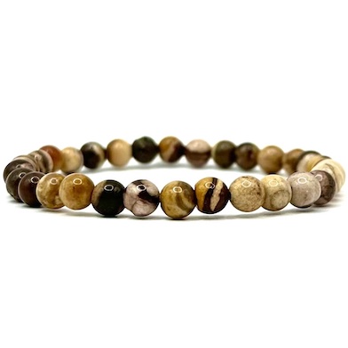 6mm Australian Zebra Jasper Beaded Bracelet