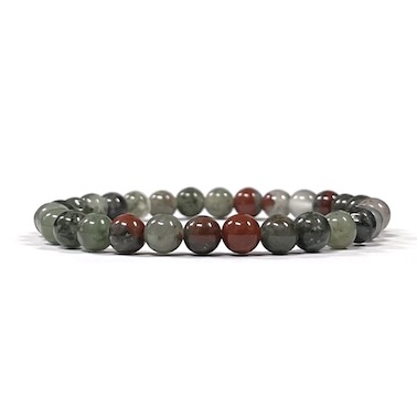 6mm African Bloodstone Beaded Bracelet