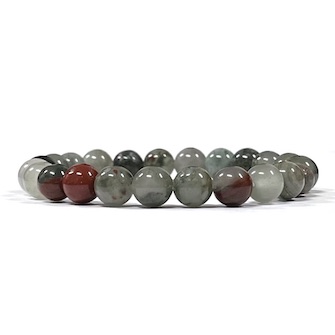 8mm African Bloodstone Beaded Bracelet