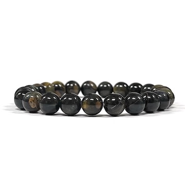 8mm Tiger's Eye Blue AB+ Beaded Bracelet