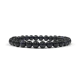 6mm Blue Sandstone Beaded Bracelet
