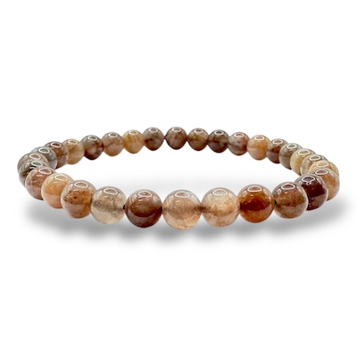 6mm Black Sunstone Beaded Bracelet