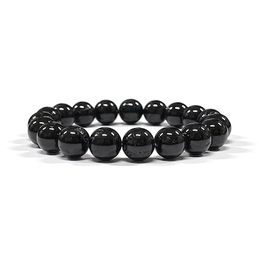 10mm Black Tourmaline Beaded Bracelet