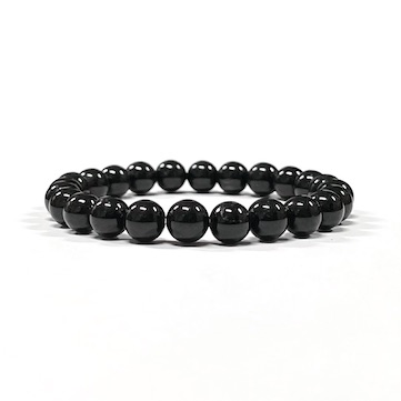 8mm Black Tourmaline Beaded Bracelet