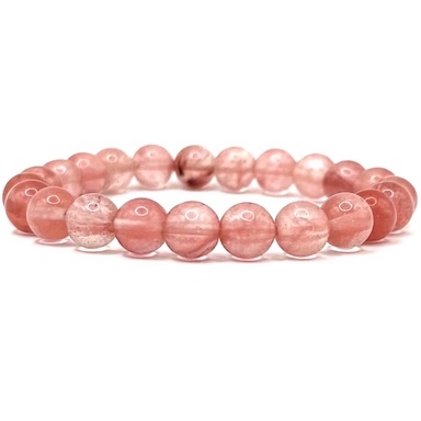8mm Cherry Quartz Beaded Bracelet Manmade