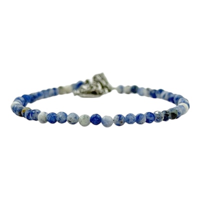 3mm Sodalite B Faceted Bead Bracelet with Adjustable Chain