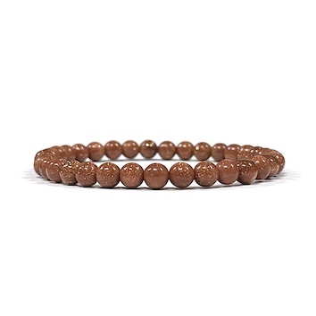 6mm Gold Sandstone Beaded Bracelet