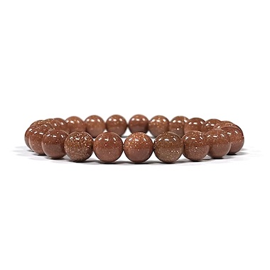 8mm Gold Sandstone Beaded Bracelet