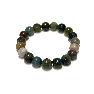 10mm Indian Agate Beaded Bracelet