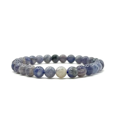 6mm Iolite Beaded Bracelet