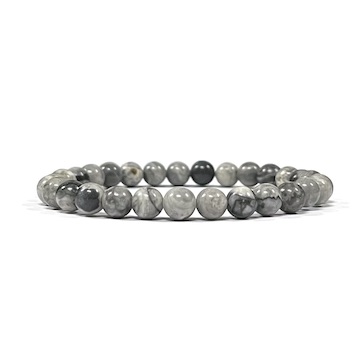 6mm Map Jasper Beaded Bracelet