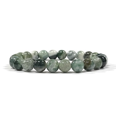 8mm Moss Agate Beaded Bracelet