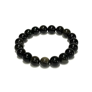 10mm Golden Sheen Obsidian Beaded Bracelet