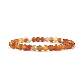 5mm Orange Agate Beaded Bracelet