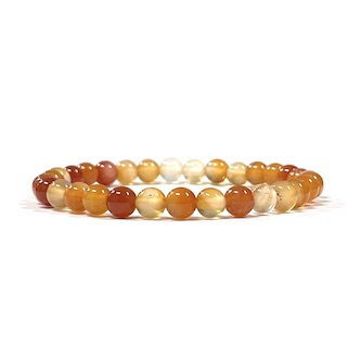 6mm Orange Agate Beaded Bracelet