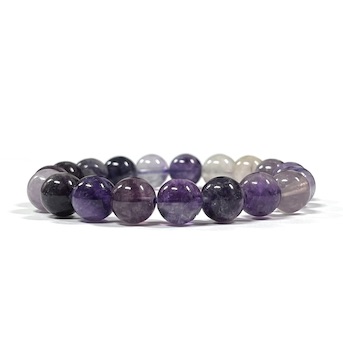 10mm Purple Fluorite Beaded Bracelet