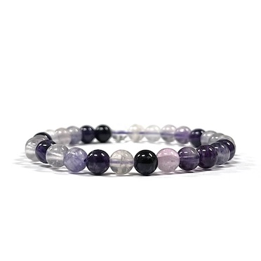 6mm Purple Fluorite Beaded Bracelet