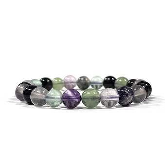 8mm Purple Fluorite Beaded Bracelet
