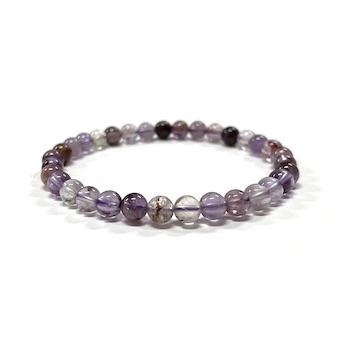 6mm Purple Phantom Quartz Beaded Bracelet