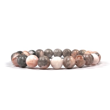 8mm Pink Zebra Jasper Beaded Bracelet