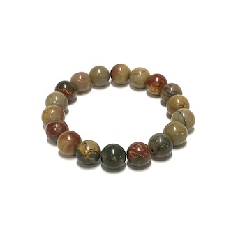 10mm Red Picasso Jasper Beaded Bracelet