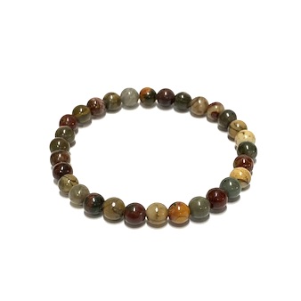 6mm Red Picasso Jasper Beaded Bracelet