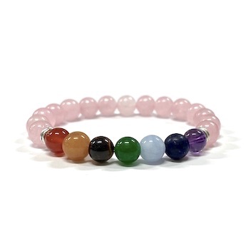 Rose Quartz Chakra Beaded Bracelet