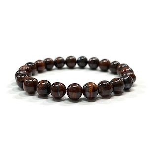 8mm Tiger's Eye Red (AB) Beaded Bracelet