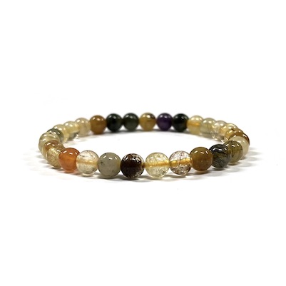6mm Golden Rutilated Mix Beaded Bracelet