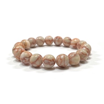 10mm Red Web Jasper Beaded Bracelet