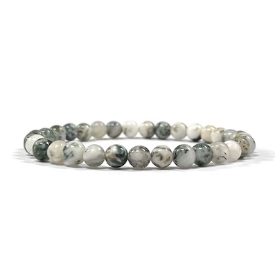 6mm Tree Agate Beaded Bracelet