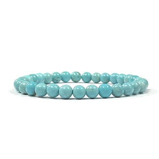 6mm Turquoise Look Beaded Bracelet