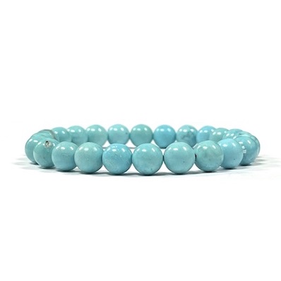 8mm Turquoise Look Beaded Bracelet