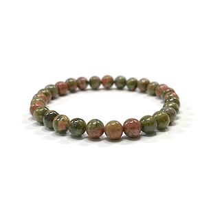 6mm Unakite Beaded Bracelet
