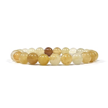 8mm Yellow Jade Beaded Bracelet