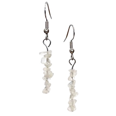 Moonstone Chip Earrings Surgical Stainless Steel