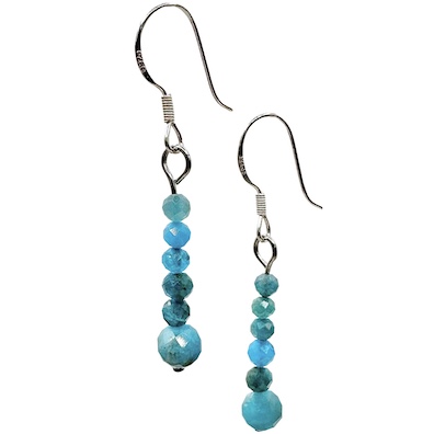 Apatite Sterling Silver Faceted Bead Earrings