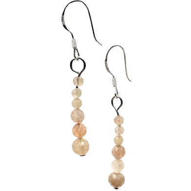 Sunstone Sterling Silver Faceted Bead Earrings