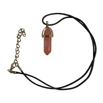 Cherry Quartz Point Necklace Manmade