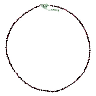 3mm Garnet A Faceted Semi-Precious Stone Necklace