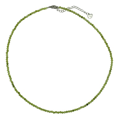 3mm Olivine Faceted Semi-Precious Stone Necklace