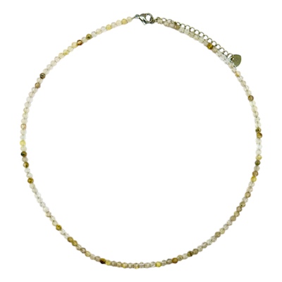 3mm Rutilated Quartz Faceted Semi-Precious Stone Necklace
