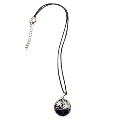 Black Agate Tree of Life Necklace