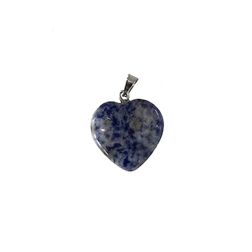 6 x 20mm Blue Spot Jasper Heart Pendant