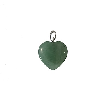 6 x 20mm Green Aventurine Heart Pendant